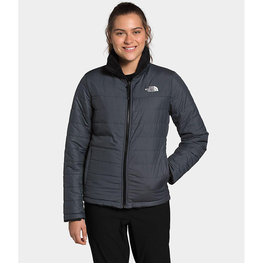The North Face Mossbud Insulated Reversible Γυναικεια Αδιάβροχα Μπουφάν - Γκρι / Μαυρα (LIDW43751)